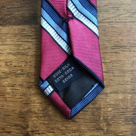 Faconnable Striped Pink & Blue Tie